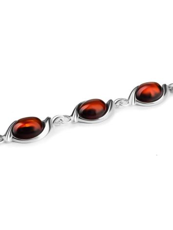 Cherry Amber Silver Link Bracelet, image , picture 3