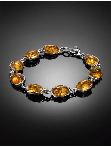 Lemon Amber Link Bracelet In Silver The Vivaldi, image , picture 2