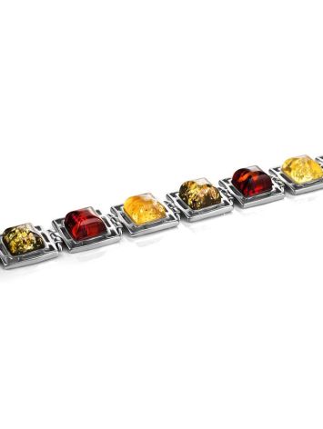 Multicolor Amber Silver Link Bracelet The Ithaca, image , picture 3