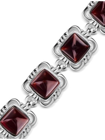 Amber Silver Link Bracelet The Lisbon, image , picture 4