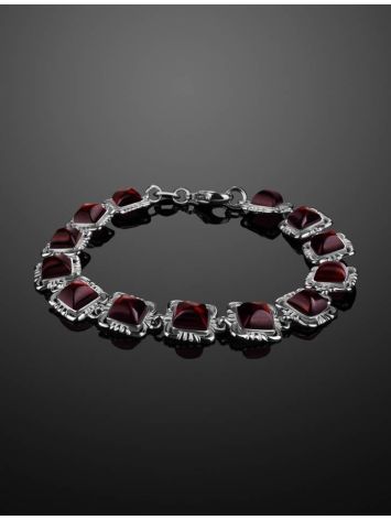 Amber Silver Link Bracelet The Lisbon, image , picture 2