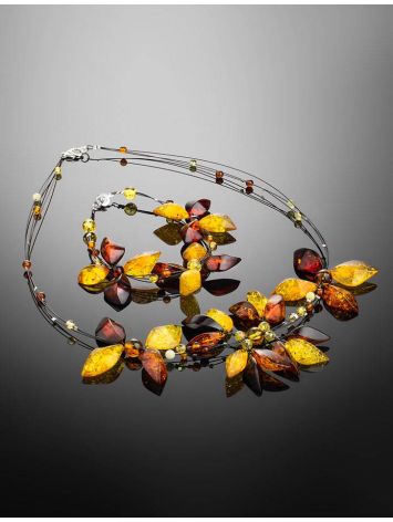 Multicolor Amber Floral Bracelet The Primula, image , picture 4