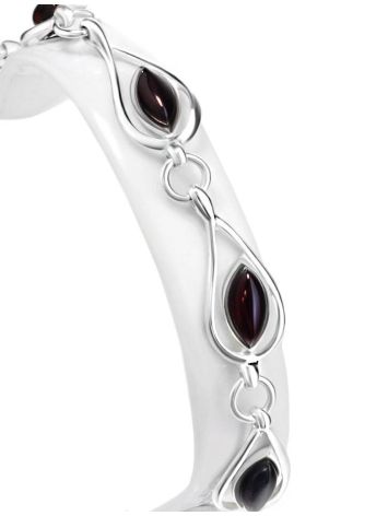 Cherry Amber Silver Bracelet The Fiori, image , picture 3