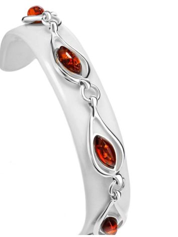 Filigree Silver Bracelet With Natural Amber The Fiori, image , picture 4