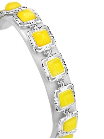 Silver Link Bracelet With Amber The Lisbon, image , picture 3