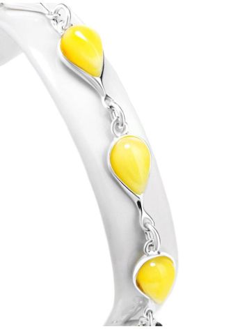 Silver Link Bracelet With Honey Amber Stones The Fiori, image , picture 4
