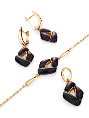 Chic Gilded Silver Amber Bracelet The Sunrise, Length: 15, image , picture 5