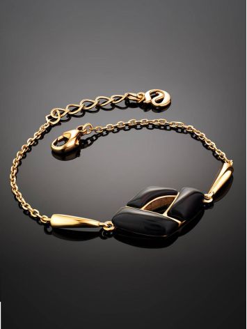 Chic Gilded Silver Amber Bracelet The Sunrise, Length: 15, image , picture 2