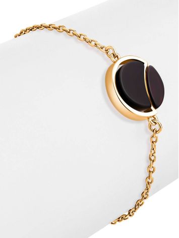 Fashionable Gilded Silver Amber Chain Bracelet The Monaco, Length: 16, image , picture 3