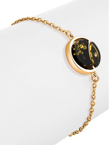 Chic Gilded Silver Amber Chain Bracelet The Monaco, Length: 16, image , picture 4