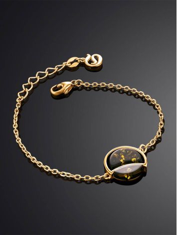 Chic Gilded Silver Amber Chain Bracelet The Monaco, Length: 16, image , picture 2