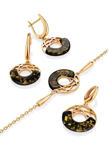 Chic Gold Plated Silver Amber Chain Bracelet, Length: 16, image , picture 4