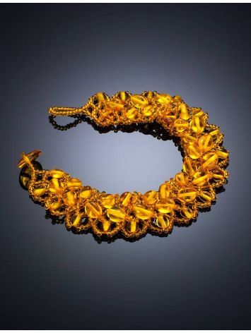 Lemon Amber Braided Bracelet With Glass Beads The Fable, image , picture 2