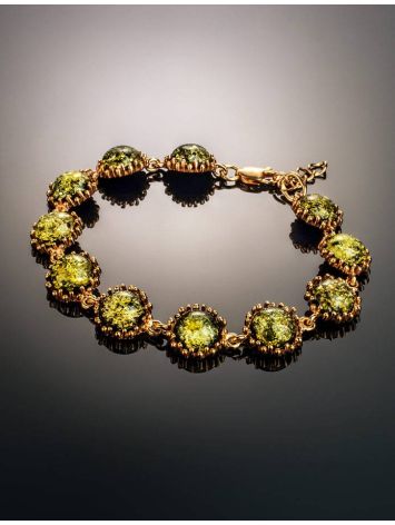 Link Amber Bracelet In Gold Plated Silver The Brunia, image , picture 3