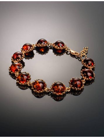 Link Amber Bracelet In Gold Plated Silver The Brunia, image , picture 2