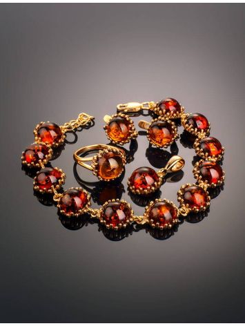 Link Amber Bracelet In Gold Plated Silver The Brunia, image , picture 4