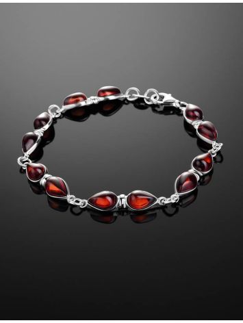 Cherry Amber Link Bracelet In Sterling Silver The Symphony, image , picture 2