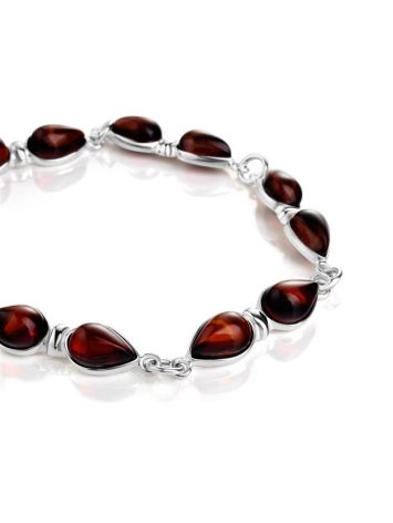 Cherry Amber Link Bracelet In Sterling Silver The Symphony, image , picture 3
