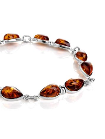 Cognac Amber Bracelet In Sterling Silver The Symphony, image , picture 3