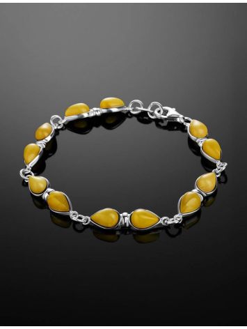 Honey Amber Link Bracelet In Sterling Silver The Symphony, image , picture 2