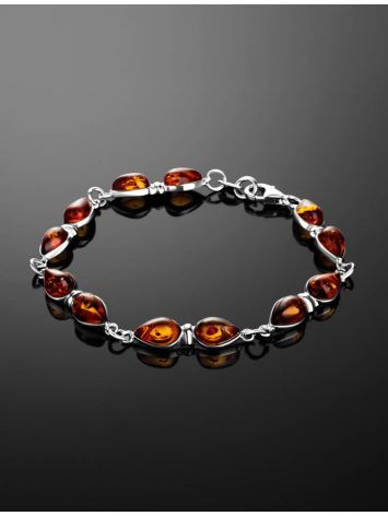Cognac Amber Bracelet In Sterling Silver The Symphony, image , picture 2