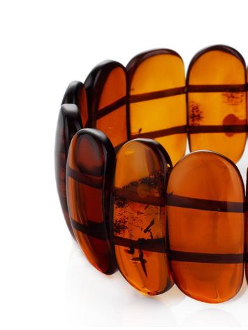 Cognac Amber Flat Beaded Bracelet, image , picture 4