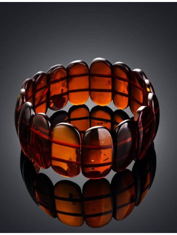 Cognac Amber Flat Beaded Bracelet, image , picture 2