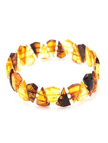 Multicolor Amber Flat Beaded Bracelet, image , picture 2
