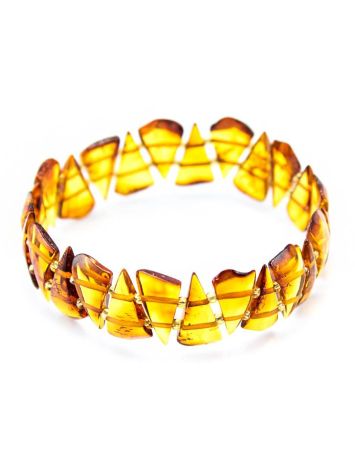 Cognac Amber Flat Beaded Bracelet, image , picture 3