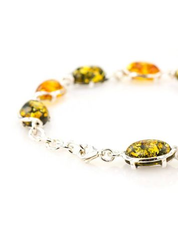 Multicolor Amber Link Bracelet In Sterling Silver The Vivaldi, image , picture 5