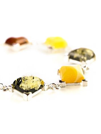 Multicolor Amber Bracelet In Sterling Silver The Athena, image , picture 2