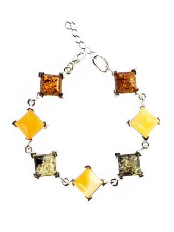 Multicolor Amber Bracelet In Sterling Silver The Athena, image , picture 3