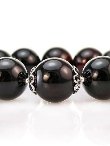Bold Dark Amber Ball Beaded Bracelet The Ariadna, image , picture 2