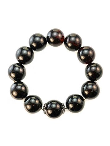 Bold Dark Amber Ball Beaded Bracelet The Ariadna, image , picture 3