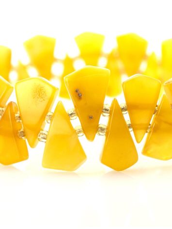 Bright Amber Flat Beaded Elastic Bracelet, image , picture 2