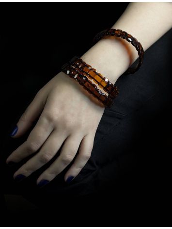 Cognac Amber Stretch Bracelet, image , picture 2