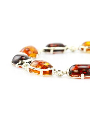 Multicolor Amber Link Bracelet In Sterling Silver The Vivaldi, image , picture 2