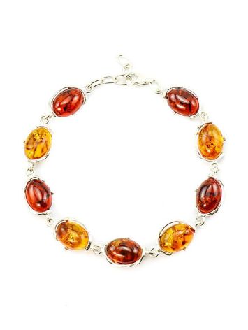 Multicolor Amber Link Bracelet In Sterling Silver The Vivaldi, image , picture 3
