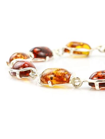 Multicolor Amber Link Bracelet In Sterling Silver The Vivaldi, image , picture 6