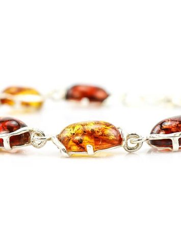Multicolor Amber Link Bracelet In Sterling Silver The Vivaldi, image , picture 5