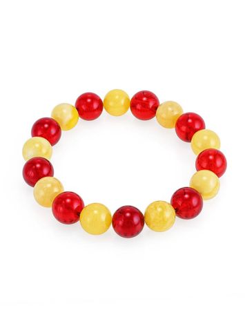 Multicolor Amber Ball Beaded Elastic Bracelet, image , picture 3