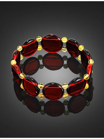 Two Toned Amber Stretch Bracelet, image , picture 2