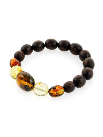 Ethnic Style Black Amber Beaded Bracelet The Cuba, Length: 17, image , picture 3