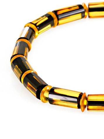 Cognac Amber Beaded Bracelet, Length: 16, image , picture 3