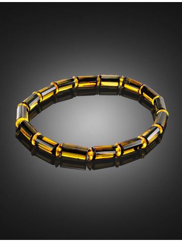 Cognac Amber Beaded Bracelet, Length: 16, image , picture 2