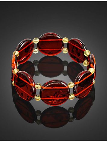 Two Toned Amber Stretch Bracelet, image , picture 2