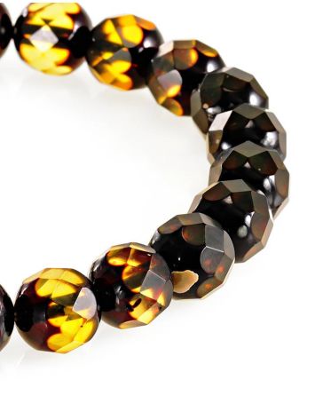 Faceted Green Amber Beaded Bracelet, Length: 17, image , picture 3
