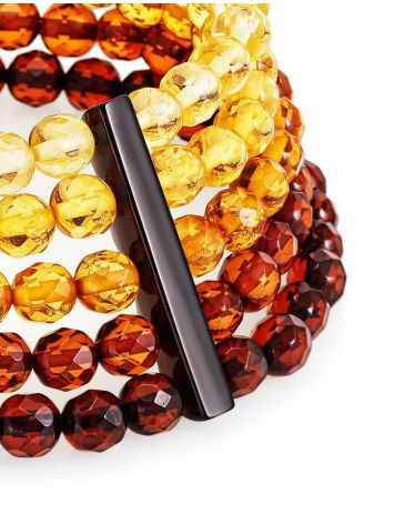 Luminous Mix Tone Faceted Amber Bracelet, Length: 18, image , picture 4