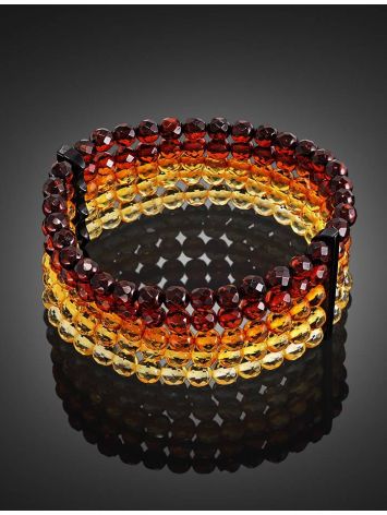 Luminous Mix Tone Faceted Amber Bracelet, Length: 18, image , picture 2