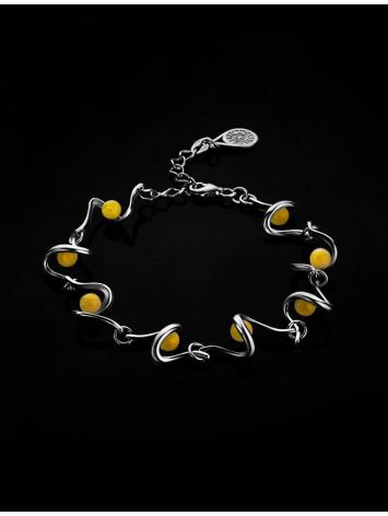 Honey Amber Bracelet In Sterling Silver The Leia, image , picture 2